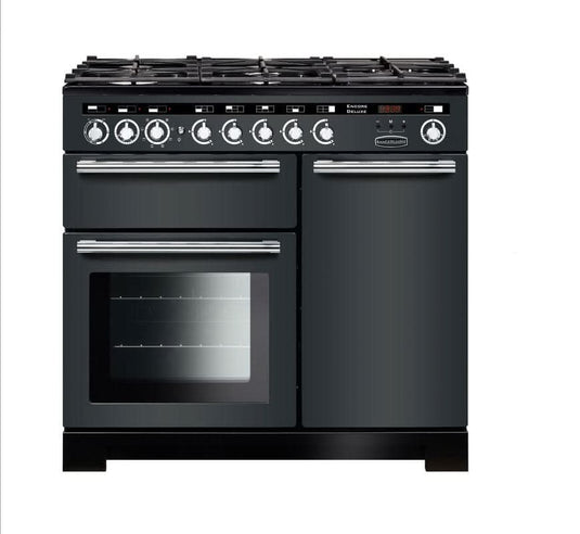 Rangemaster Encore Deluxe 100 | Dual Fuel | Slate | Chrome Trim | EDL100DFFSL/C