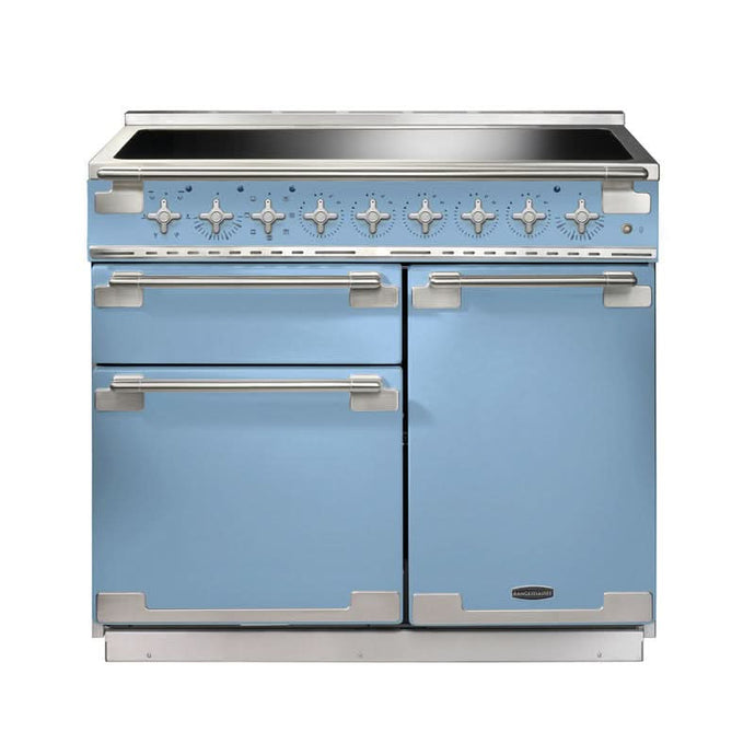 induction rangemaster elise 100 in china blue with chrome trim