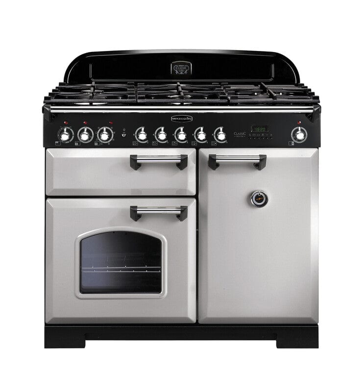 Load image into Gallery viewer, Rangemaster Classic Deluxe 100 | Dual Fuel | Pearl | Chrome Trim | CDL100DFFRP/C
