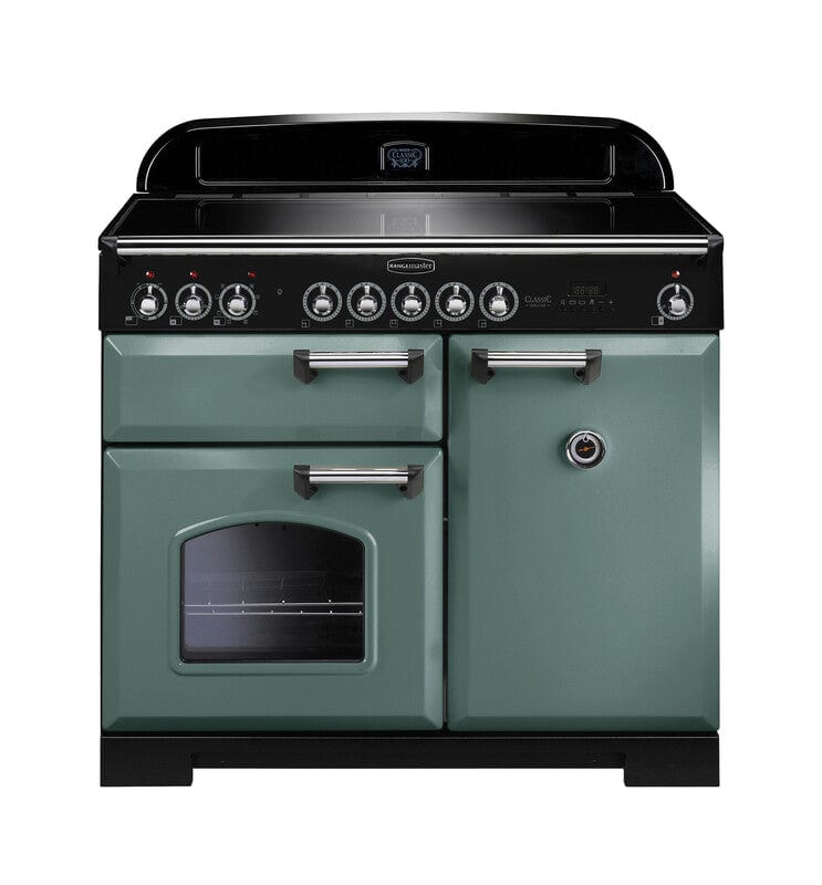 Load image into Gallery viewer, Rangemaster Classic Deluxe 100 | Induction | Mineral Green | Chrome Trim | CDL100EIMG/C
