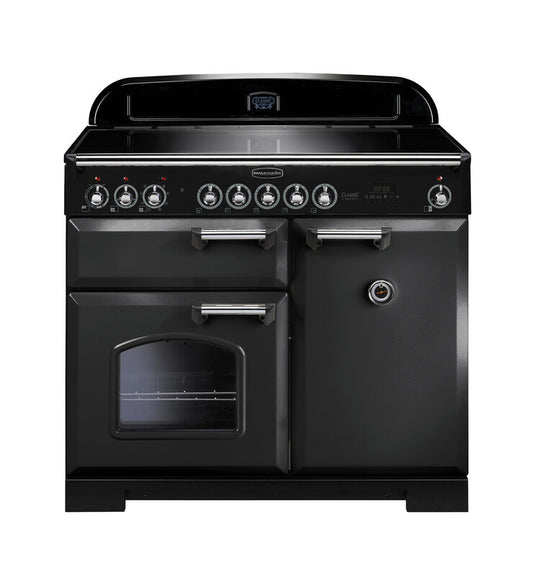 Rangemaster Classic Deluxe 100 | Induction | Charcoal Black | Chrome Trim | CDL100EICB/C