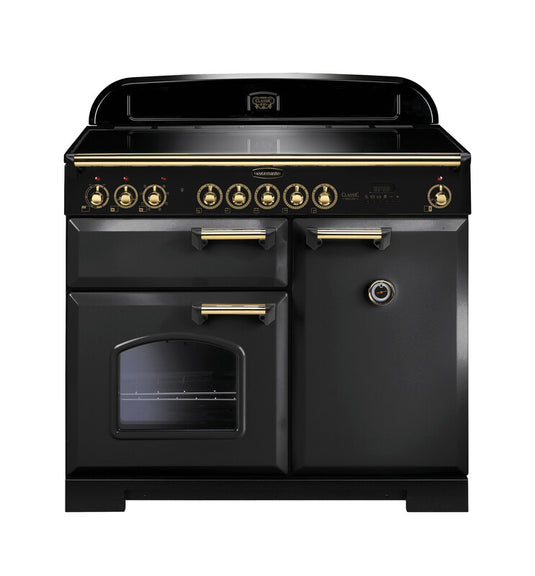 Rangemaster Classic Deluxe 100 | Induction | Charcoal Black |Brass Trim | CDL100EICB/B