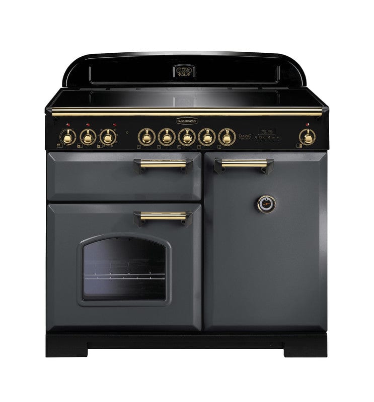 Load image into Gallery viewer, Rangemaster Classic Deluxe 100 | Induction | Slate |Brass Trim | CDL100EISL/B
