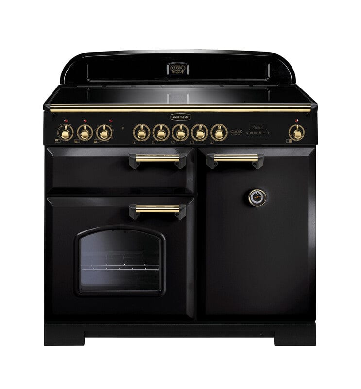 Load image into Gallery viewer, Rangemaster Classic Deluxe 100 | Induction | Black |Brass Trim | CDL100EIBL/B
