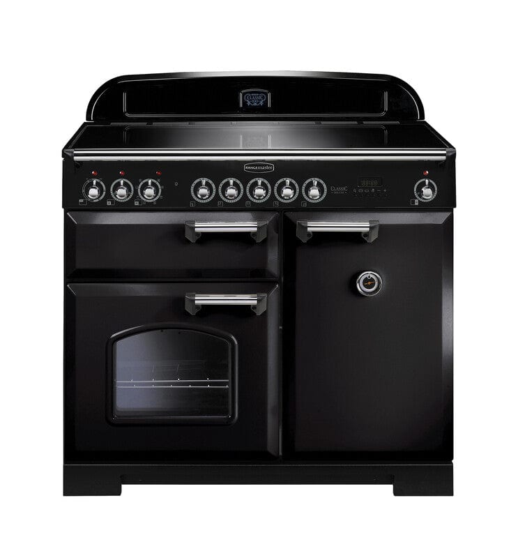 Load image into Gallery viewer, Rangemaster Classic Deluxe 100 | Induction | Black | Chrome Trim | CDL100EIBL/C
