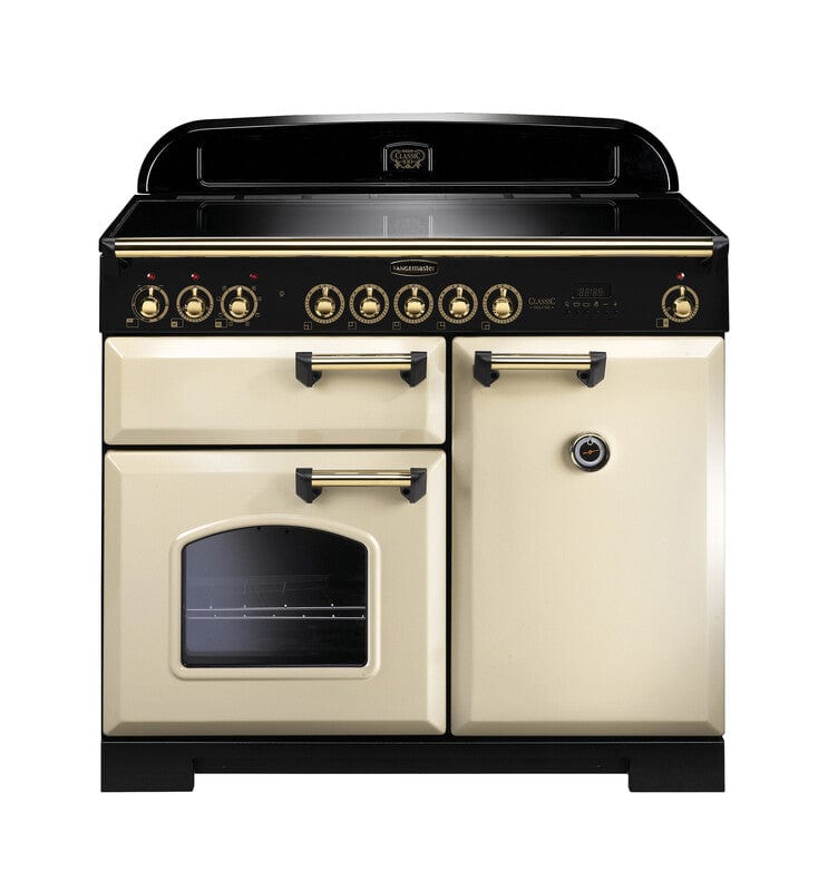 Load image into Gallery viewer, Rangemaster Classic Deluxe 100 | Induction | Cream |Brass Trim | CDL100EICR/B
