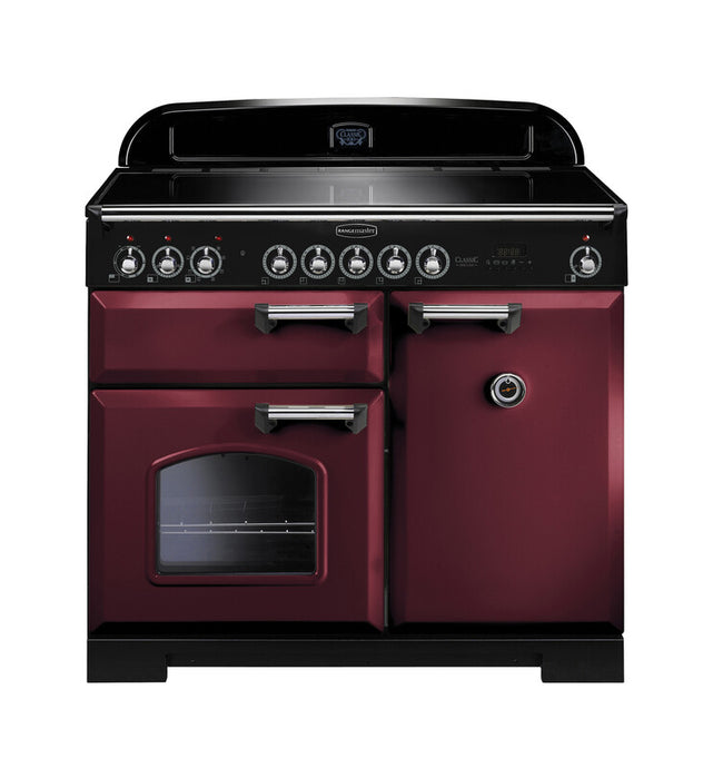 Rangemaster Classic Deluxe 100 | Induction | Cranberry |Chrome Trim |  CDL100EICY/C
