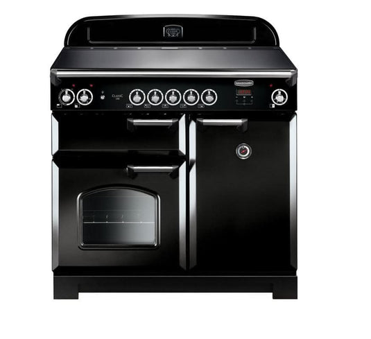 ceramic rangemaster classic 100 in black with chrome trim