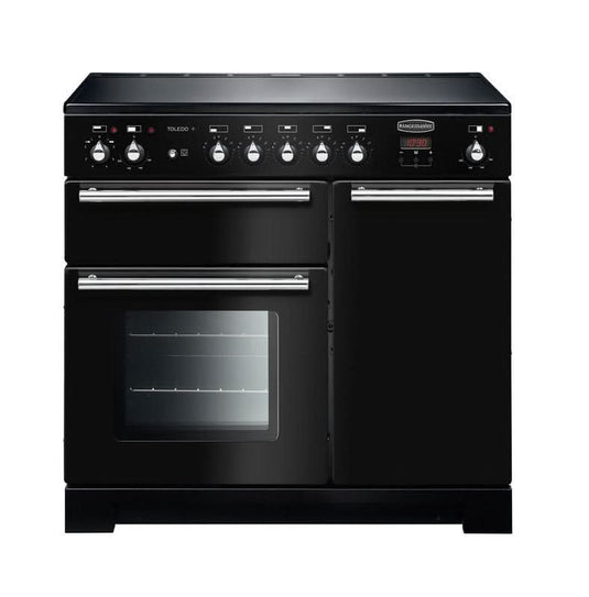 induction rangemaster toledo plus 90 in black with chrome trim