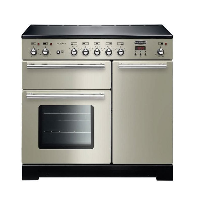 induction rangemaster toledo plus 90 in ivory with chrome trim