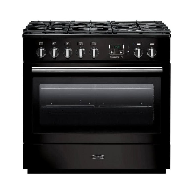 Rangemaster Professional Plus FX 90 | Dual Fuel | Gloss Black | Chrome Trim | PROP90FXDFFGB/C