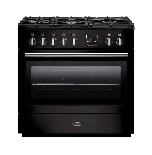 Rangemaster Professional Plus FX 90 | Dual Fuel | Gloss Black | Chrome Trim | PROP90FXDFFGB/C