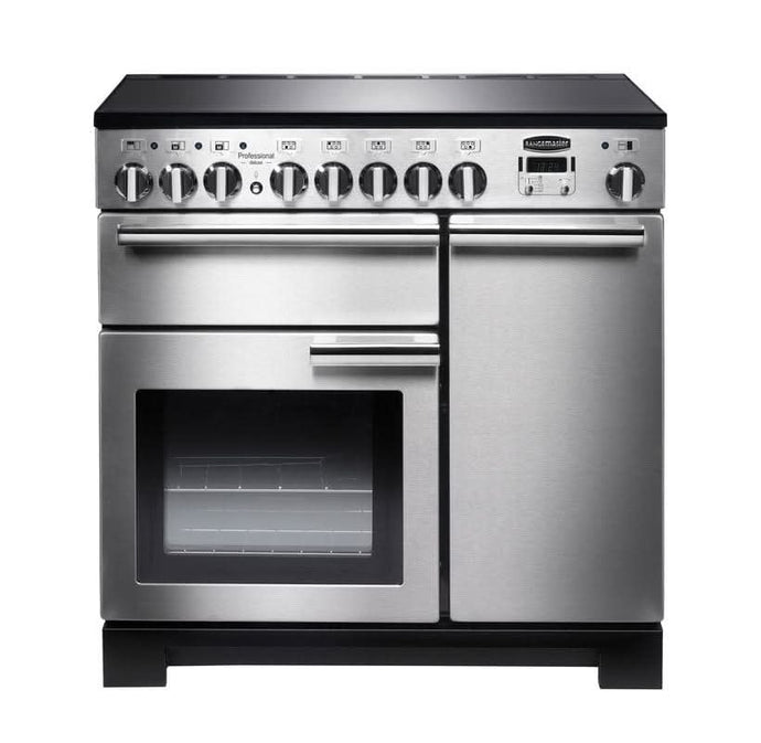 induction rangemaster professional deluxe 90 in stainless steel with chrome trim