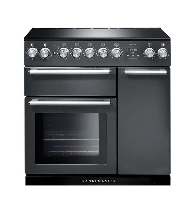 induction rangemaster nexus 90 in slate with chrome trim