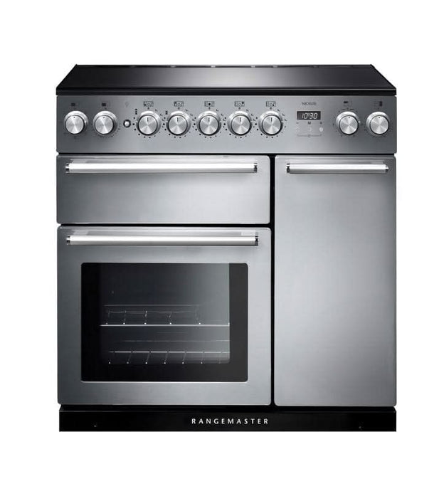 induction rangemaster nexus 90 in stainless steel with chrome trim