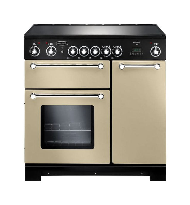 ceramic rangemaster kitchener 90 in cream with chrome trim