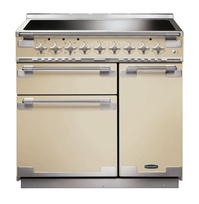 induction rangemaster elise 90 in cream with chrome trim