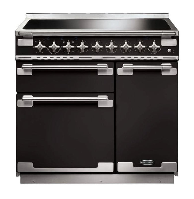 induction rangemaster elise 90 in black with chrome trim