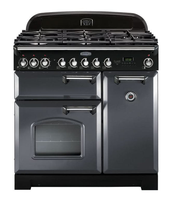 Rangemaster Classic Deluxe 90 | Dual Fuel | Slate | Chrome Trim | CDL90DFFSL/C