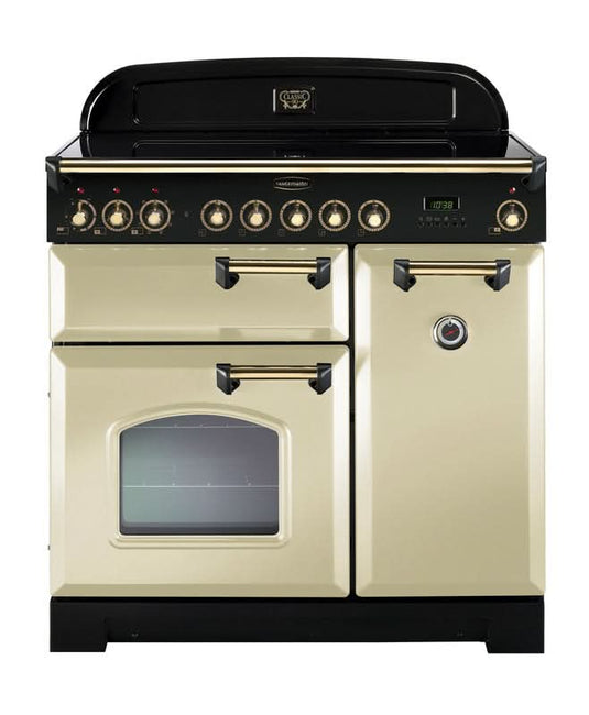 ceramic rangemaster classic deluxe 90 in cream with brass trim