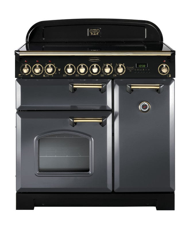 Load image into Gallery viewer, Rangemaster Classic Deluxe 90 | Ceramic | Slate | Brass Trim | CDL90ECSL/B
