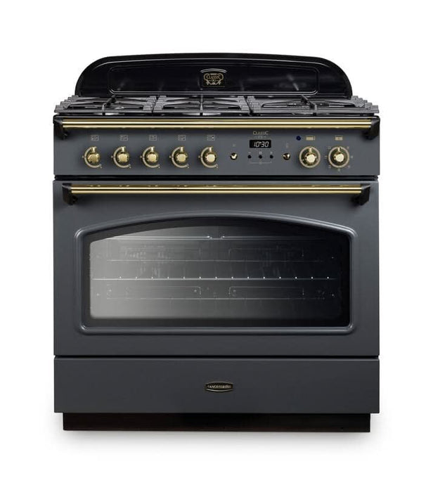 dual fuel rangemaster classic FX 90 in slate with brass trim