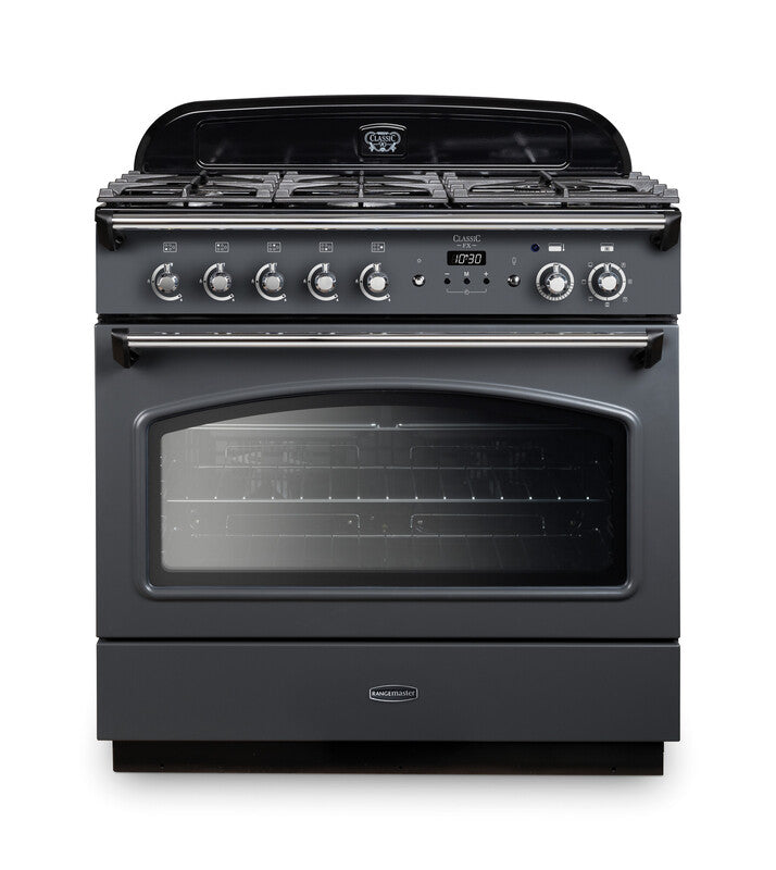 Load image into Gallery viewer, Rangemaster Classic FX 90 | Dual Fuel | Slate | Chrome Trim | CLAS90FXDFFSL/C
