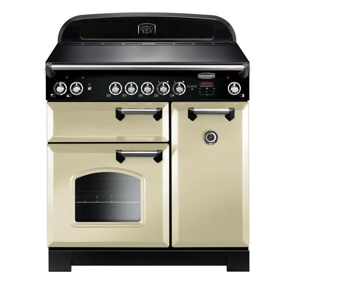 Rangemaster Classic 90 | Ceramic | Cream | Chrome Trim | CLA90ECCR/C