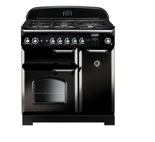 black rangemaster with chrome trim