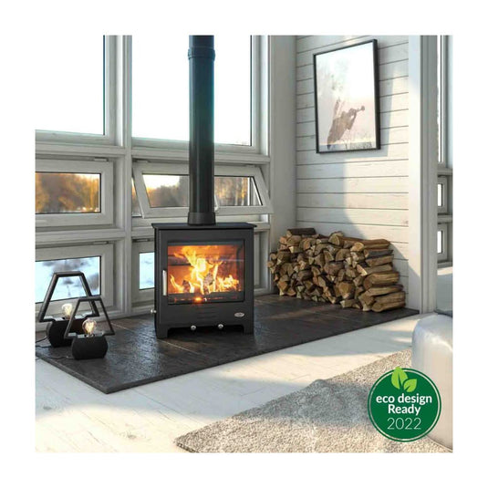 henley severn 8kw eco multi fuel in matt black