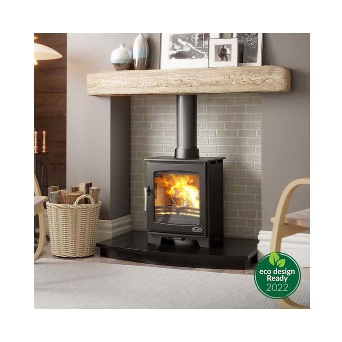 henley hazelwood compact eco wood burning in matt black