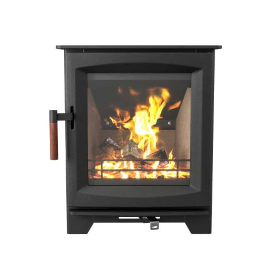 henley leaf 5kw eco wood burning in matt black