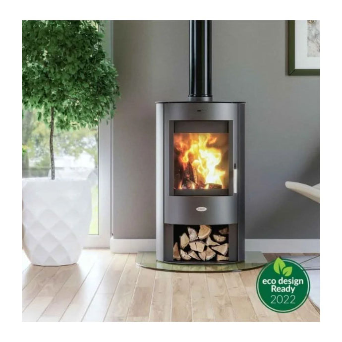 henley zaria 6.2kw stove with steel top in matt black
