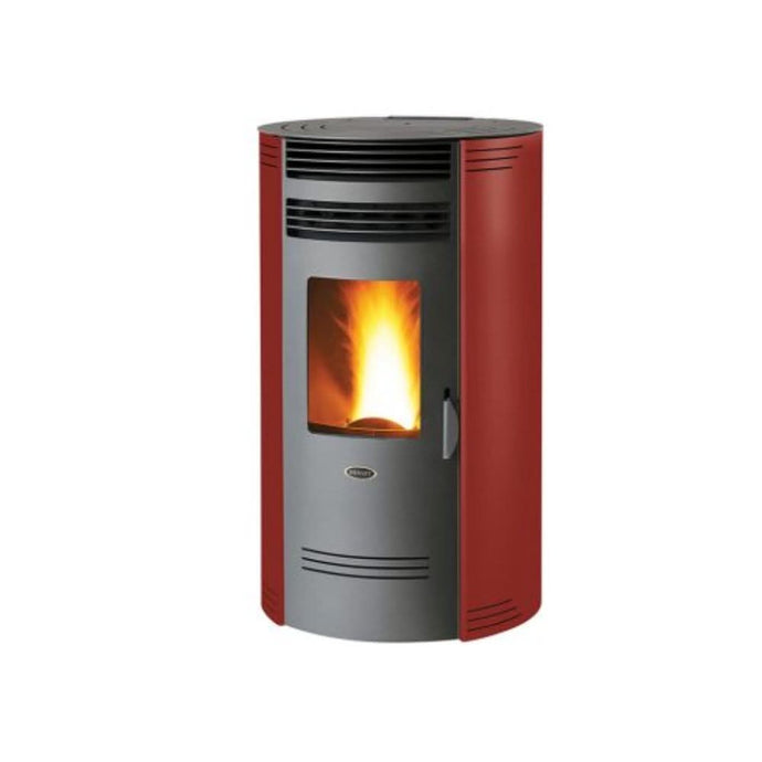 red 6.7Kw wood pellet stove