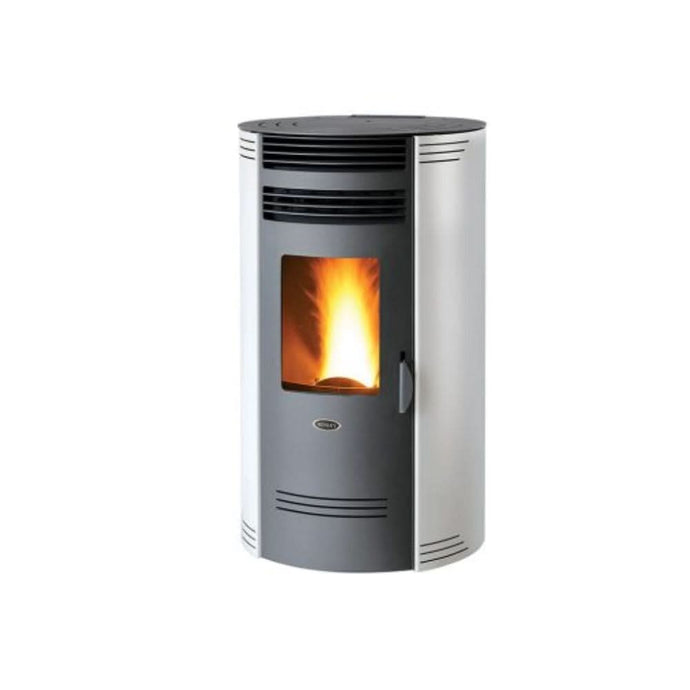 henley bio 80 6.7kw wood pellet stove in white