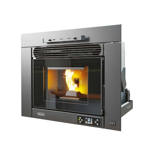 henley elm 11kw wood pellet insert stove in black