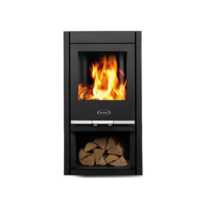 stanley solis f500 curve 5kw eco wood burner in graphite