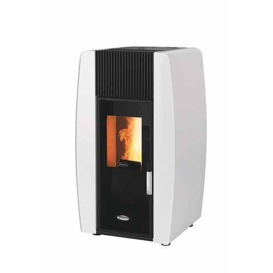 stanley solis k300 8kw wood pellet stove in white