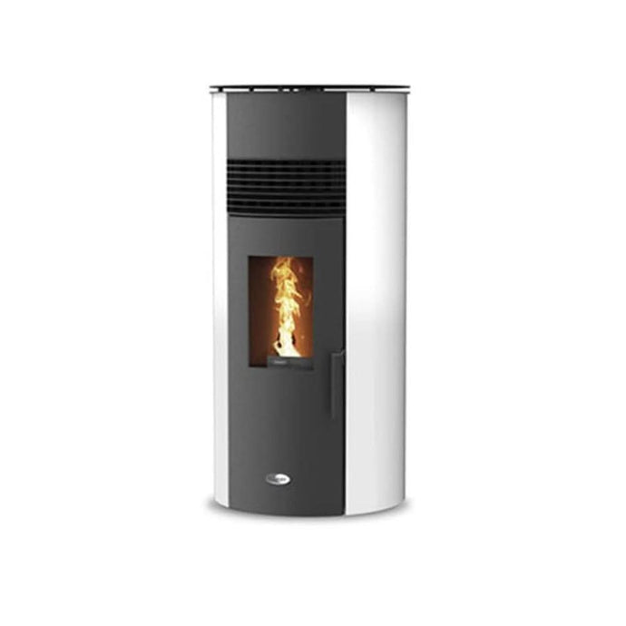 stanley solis k500 9kw wood pellet stove in white