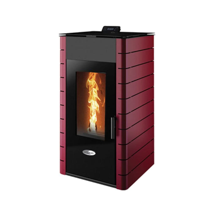 stanley solis K1700+ 14kw wood pellet boiler in claret, flat