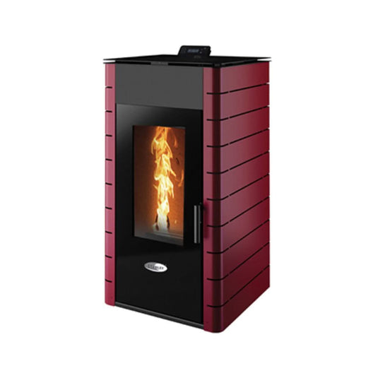 stanley solis K1700+ 14kw wood pellet boiler in claret, flat