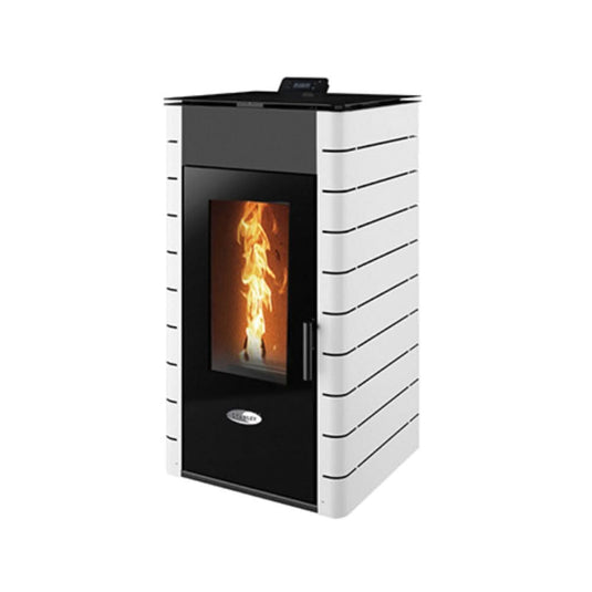 stanley solis K1700+ 14kw wood pellet boiler in white, flat