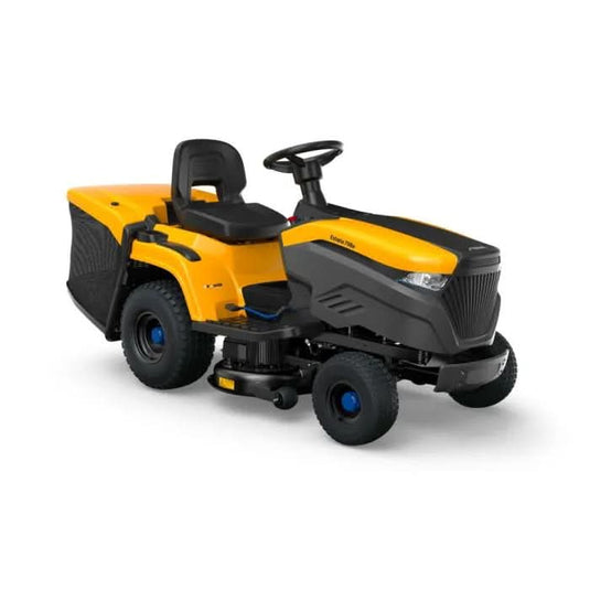 stiga estate 798e 98cm battery ride on in black and yellow