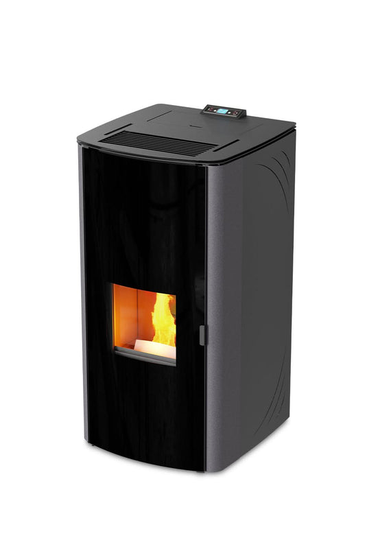kalor ilaria 24B wood pellet boiler in black, self cleaning, 24kw