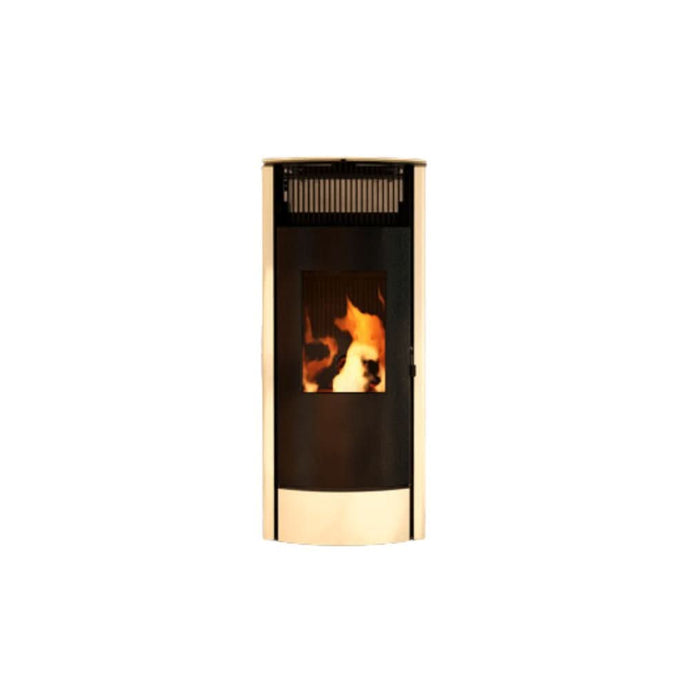 white wood pellet stove 