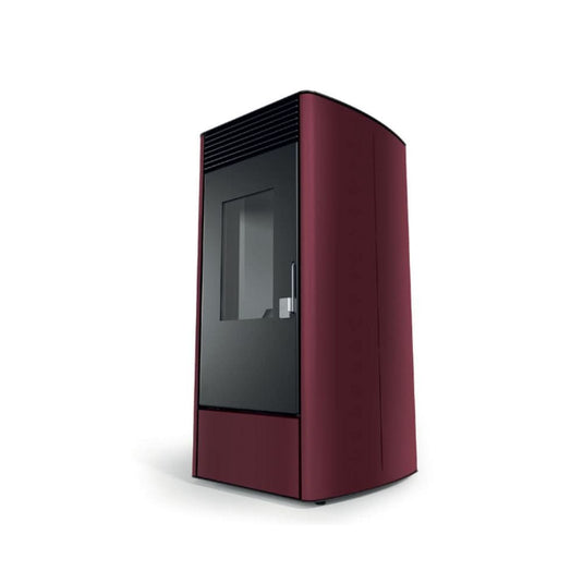horus calore anthea 11a wood pellet stove in red, 11kw