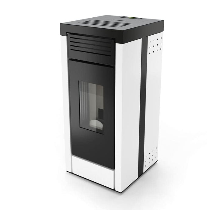horus calore apex 14 wood pellet boiler in white, 14kw