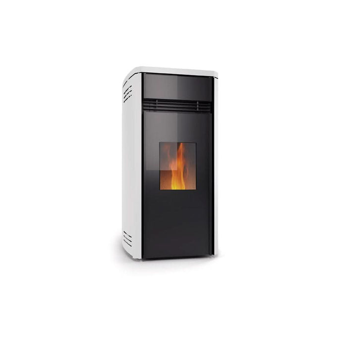 horus calore cocoon 13d2 ductable duo wood pellet stove in white, 12kw