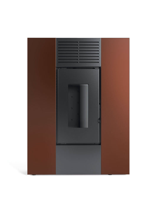 horus calore cube 8 slim wood pellet stove in bronze, 8kw