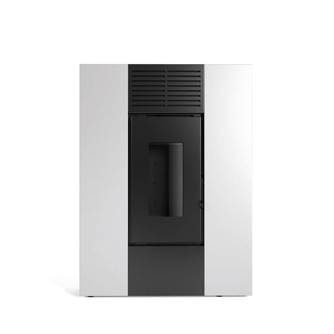 horus calore cube 8 slim wood pellet stove in white, 8kw